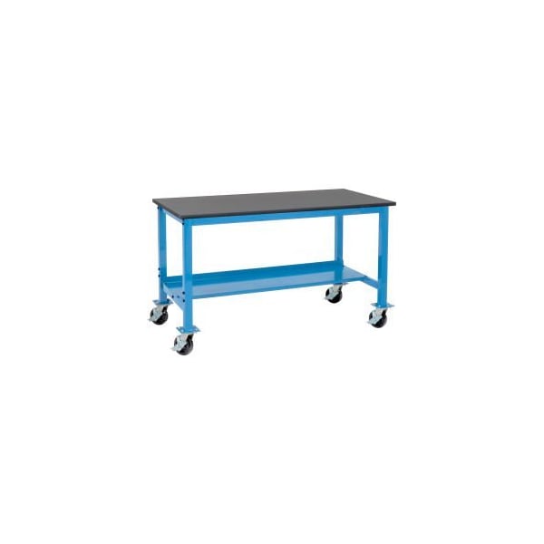 Global Equipment Mobile Production Workbench w/ Phenolic Resin Top, 60"W x 30"D, Blue 253995BL - main